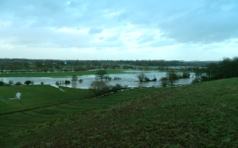 Floodwaters over the Powick Hams, 6 Jan 2013